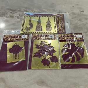 Dreamweaver Brass Stencils with instructions- set of 4